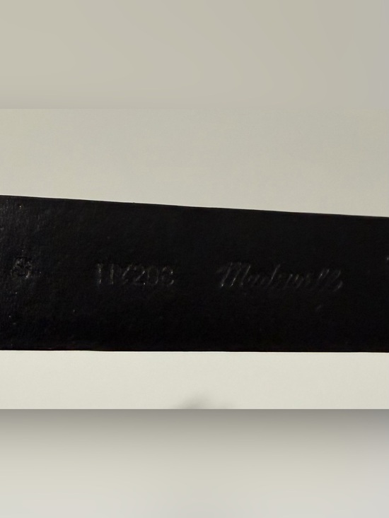 NEW Madewell Elongated-Buckle Belt Small black leather shiny gold buckle NY208 main image 4